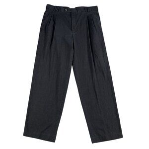 Baxter Brand Natural Clothing Mens Linen Cotton Blend Black Pleat Pants 38 x 32